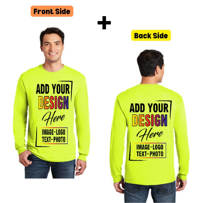 Long sleeve safety T-shirt front & back