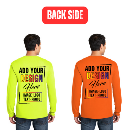 Long sleeve safety green/orange - only back