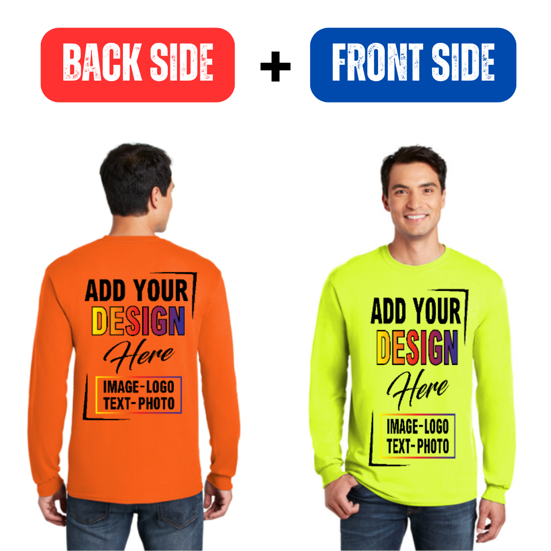 Long sleeve safety T-shirt front & back