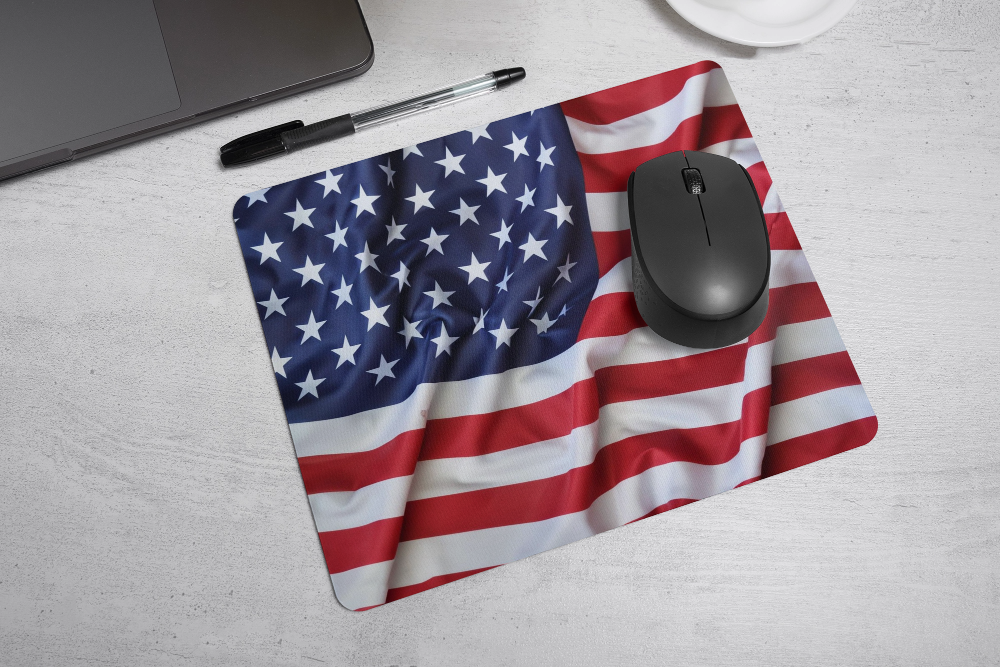 Add a flag or sports team to this mouse pad